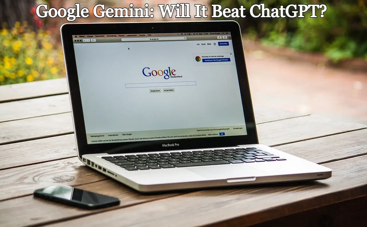 image showing laptop with google gemini on the screen