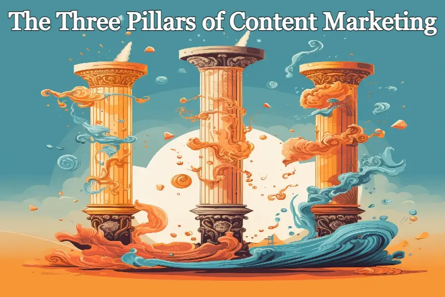 image illustrating the three pillars of content marketing