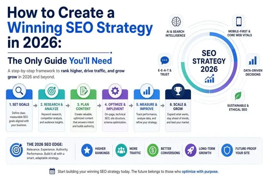 title image showing How to create a winning SEO strategy in 2026